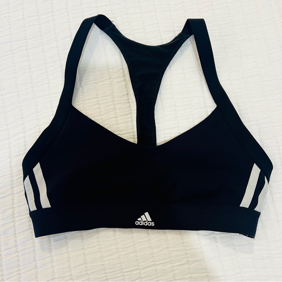 adidas | All Me, 3 Stripes Racerback Sports Bra - Picture 6 of 11